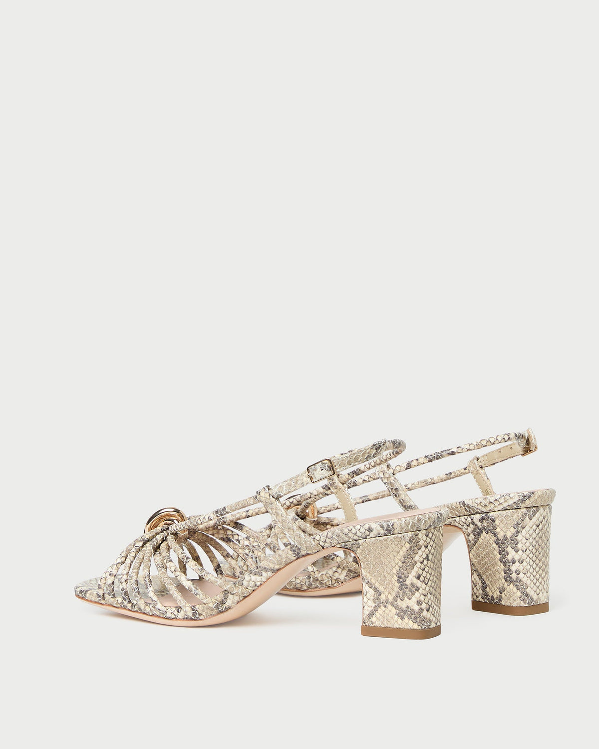 Minna Snake Leather Heeled Sandal
