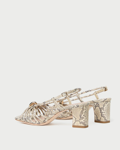 Minna Snake Leather Heeled Sandal