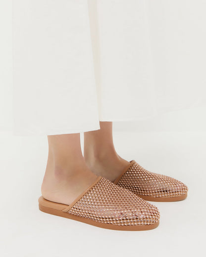 Roni Netted Slide in Dune/Crystal